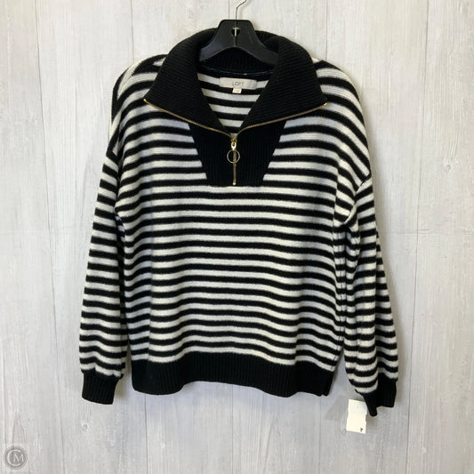 Sweater By Loft In Black & Cream, Size: L
