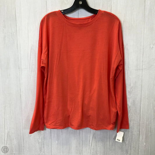 Athletic Top Long Sleeve Crewneck By The North Face In Coral, Size: L