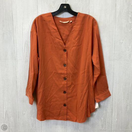 Blouse Long Sleeve By Soft Surroundings In Orange, Size: Mp