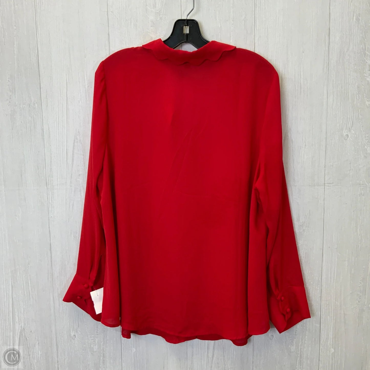 Blouse Long Sleeve By Modcloth In Red, Size: 2x