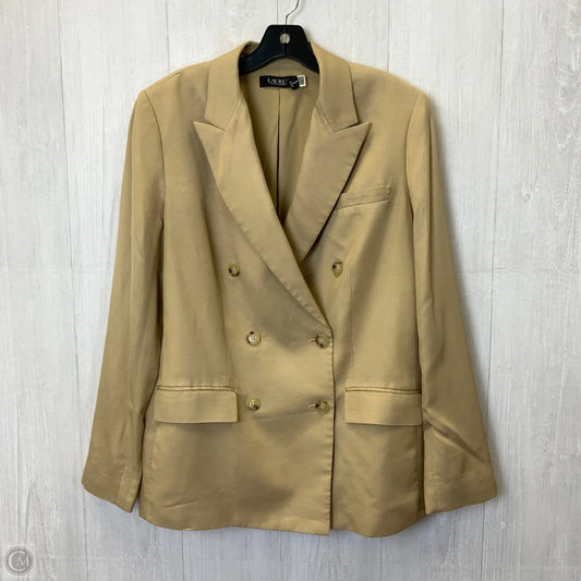 Blazer By Lauren By Ralph Lauren In Tan, Size: L