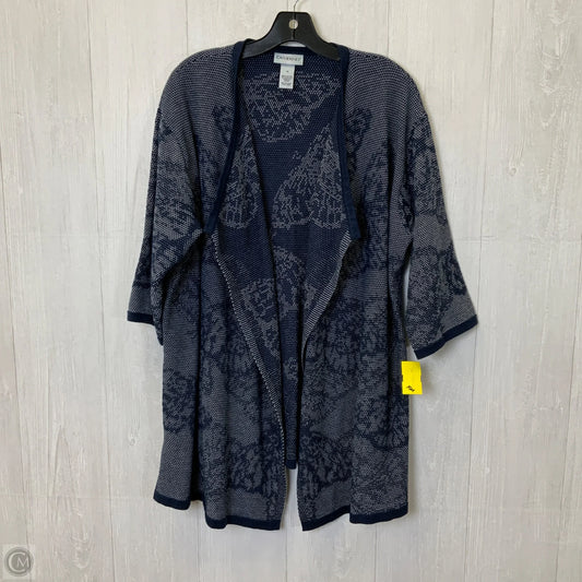 Sweater Cardigan By Catherines In Navy, Size: 1x