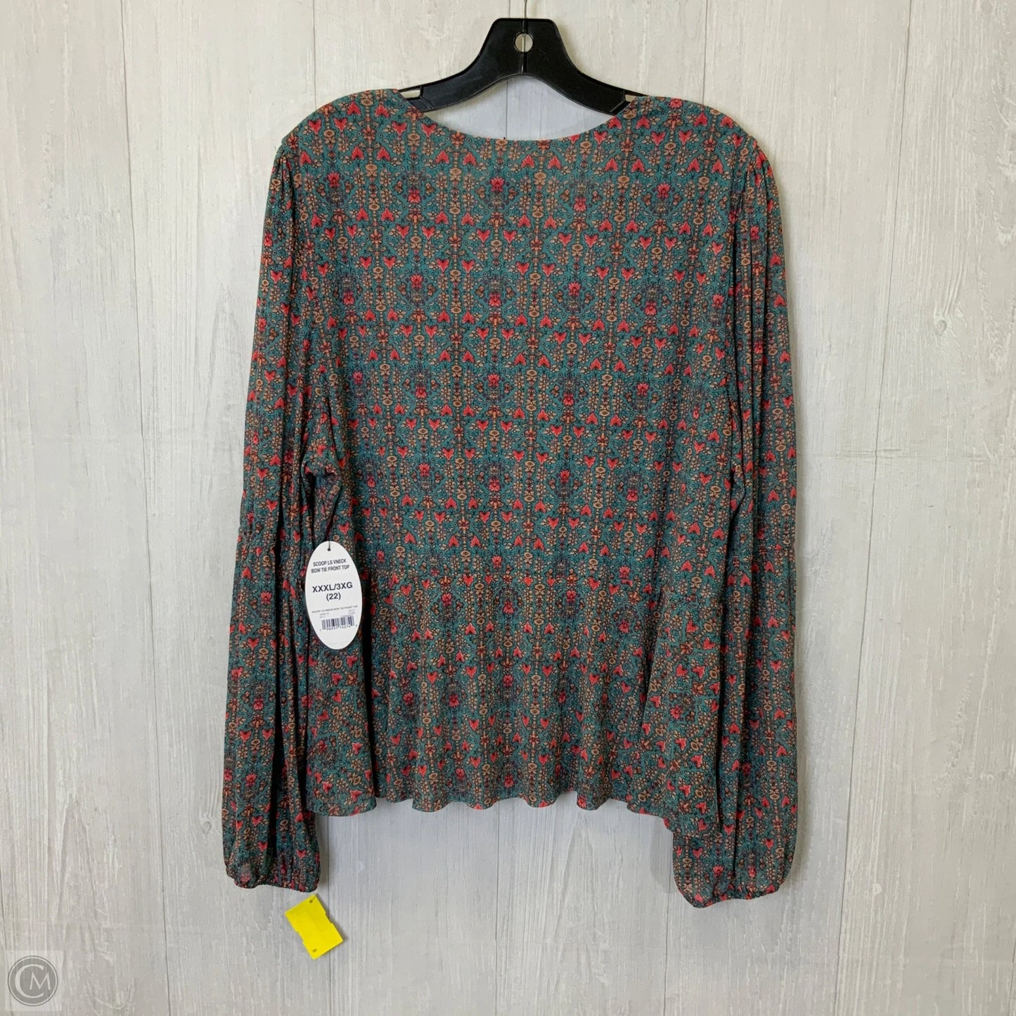 Top Long Sleeve By Scoop In Teal, Size: 3x