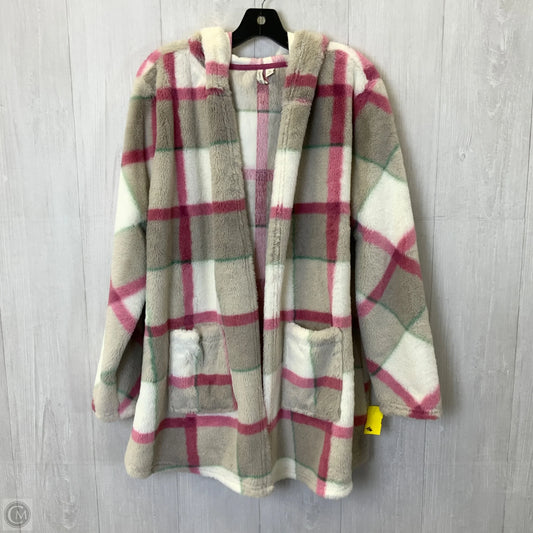 Jacket Faux Fur & Sherpa By Cato In Pink & White, Size: Xl