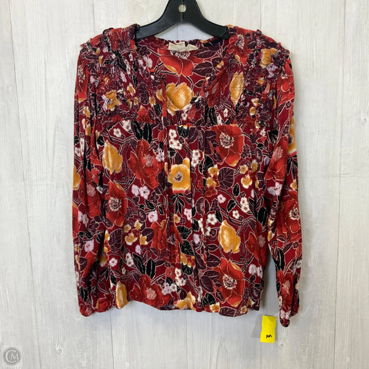 Top Long Sleeve By Nurture In Red, Size: M