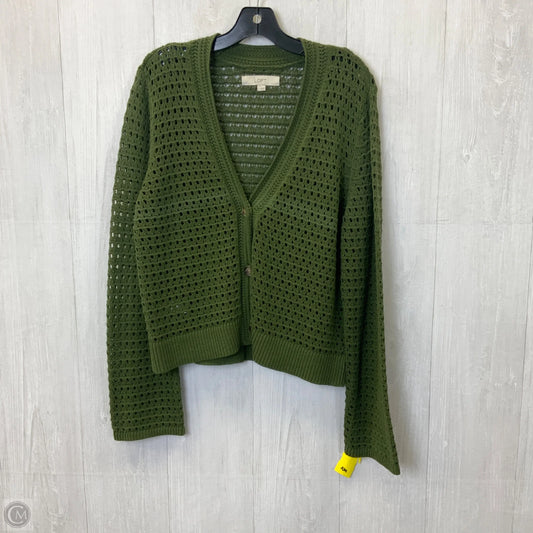 Sweater Cardigan By Loft In Green, Size: L