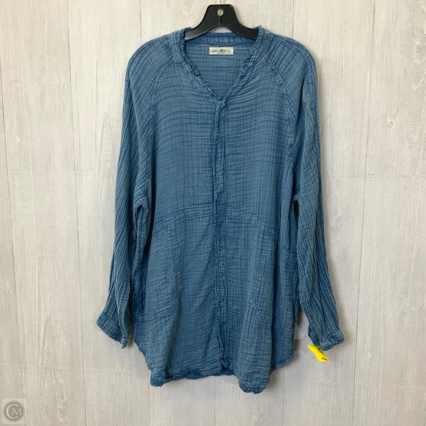 Tunic Long Sleeve By Natural Life In Blue, Size: L
