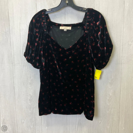 Top Short Sleeve By Loft In Black, Size: L