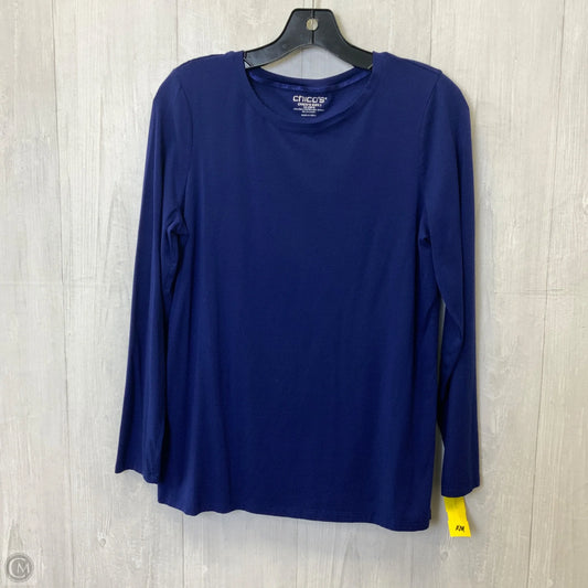 Top Long Sleeve Basic By Chicos In Blue, Size: M