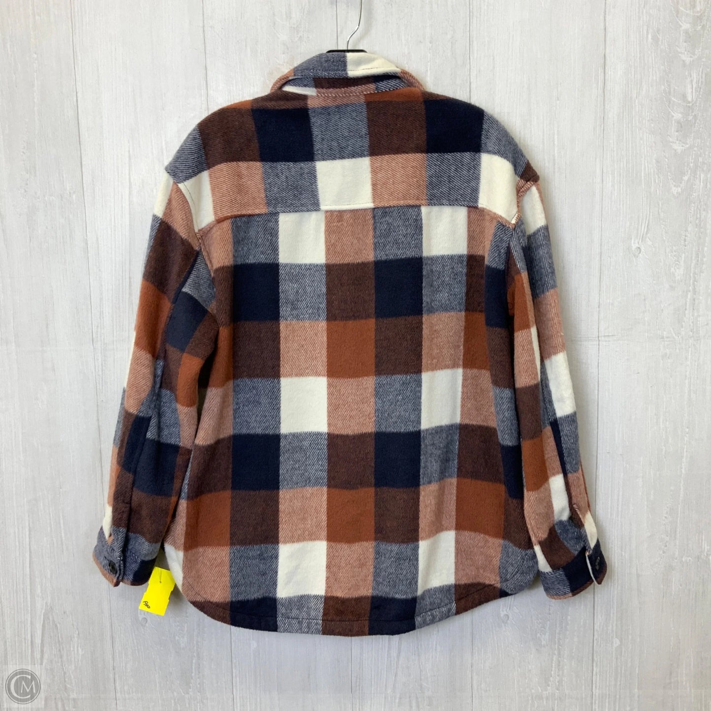 Jacket Shirt By Members Mark In Plaid Pattern, Size: M