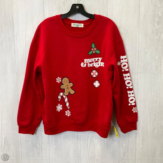 Sweatshirt Crewneck By Wound Up In Red, Size: L