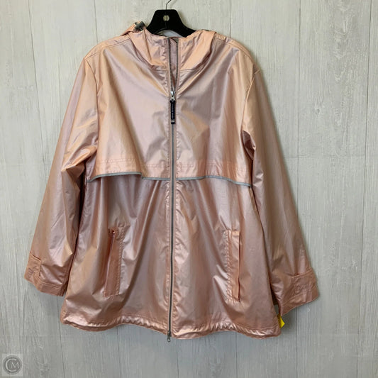 Jacket Windbreaker By Clothes Mentor In Pink, Size: Xl