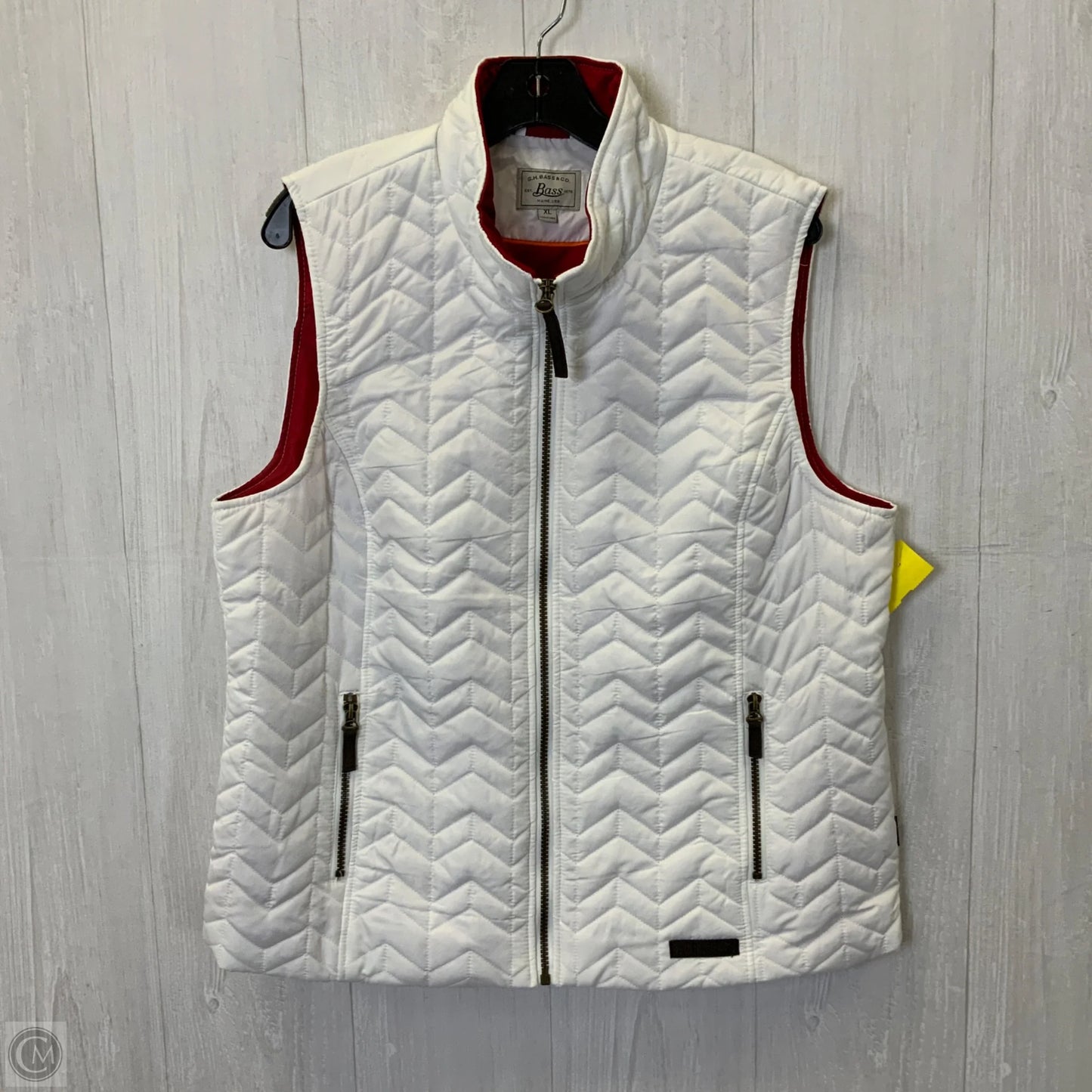 Vest Puffer & Quilted By Bass In White, Size: Xl