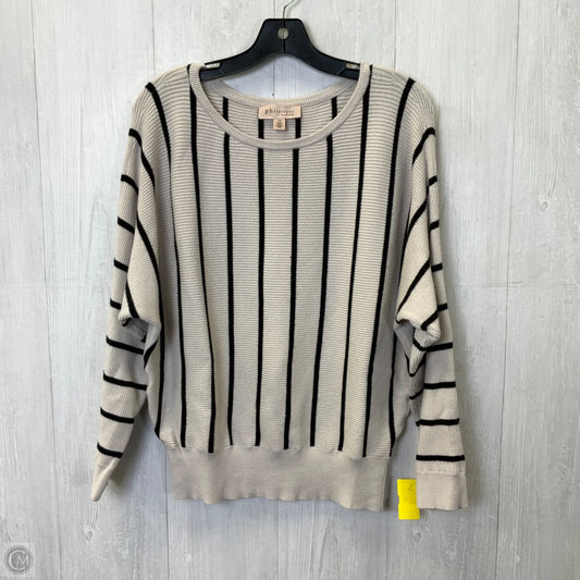 Top Long Sleeve By Philosophy In Black & Cream, Size: L