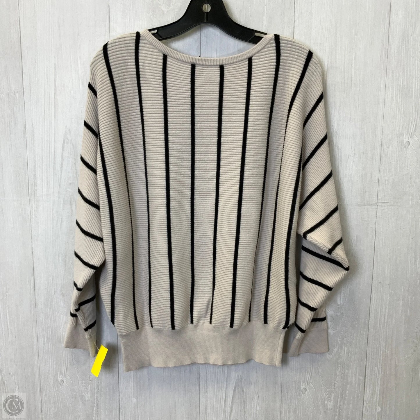 Top Long Sleeve By Philosophy In Black & Cream, Size: L