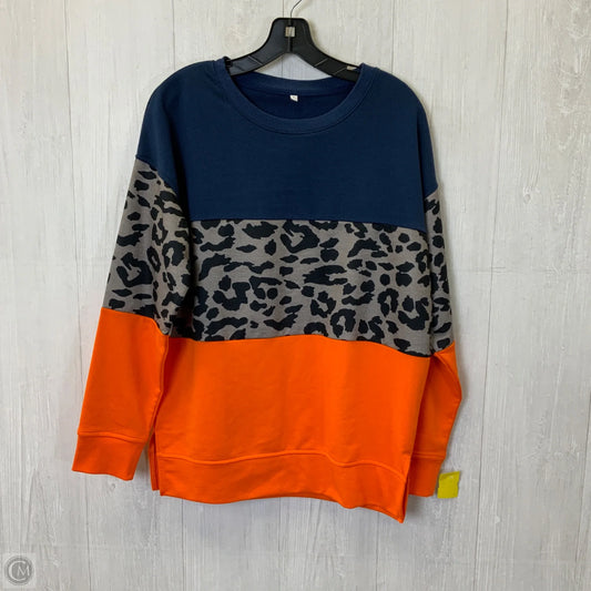 Top Long Sleeve By Clothes Mentor In Blue & Orange, Size: L