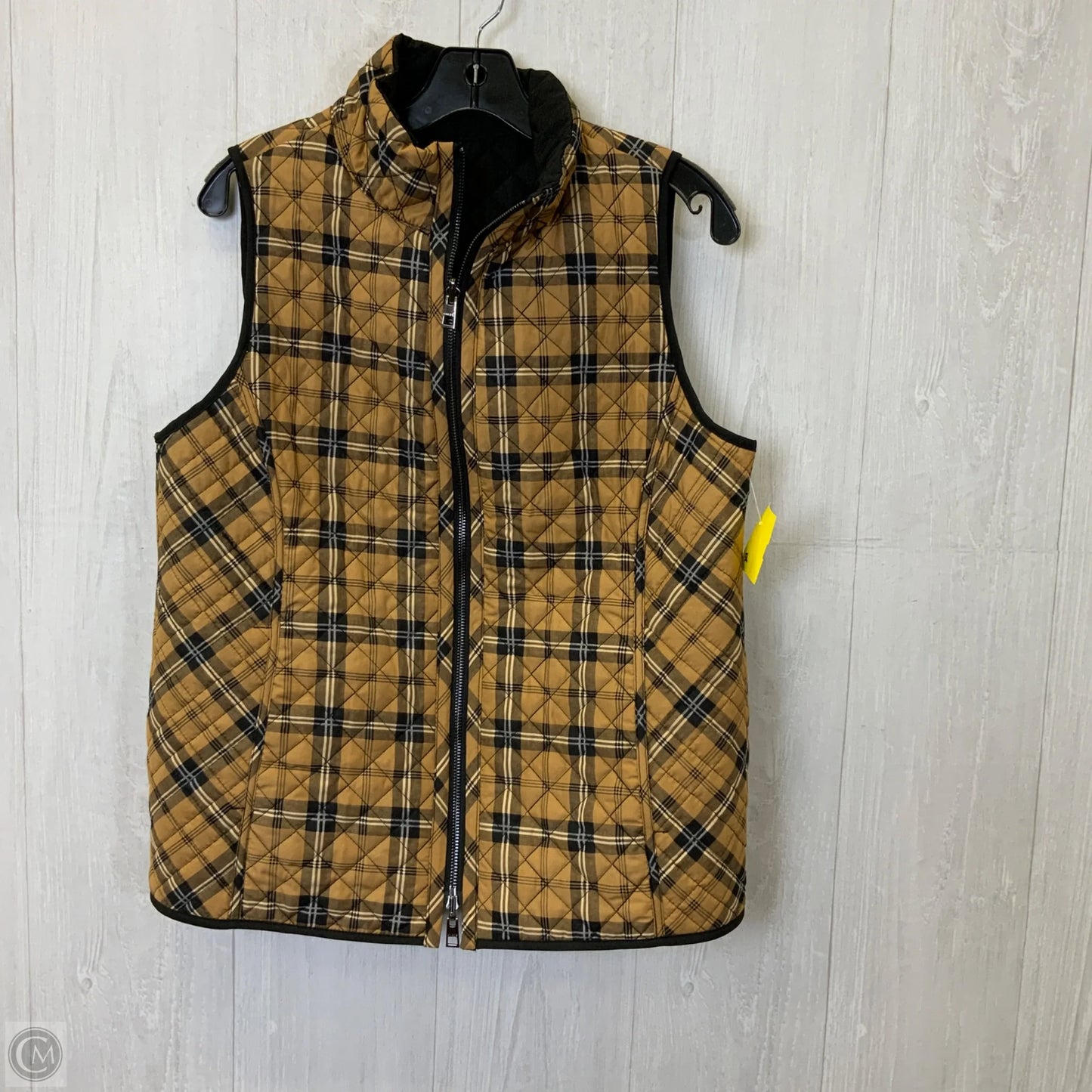 Vest Puffer & Quilted By Clothes Mentor In Plaid Pattern, Size: M