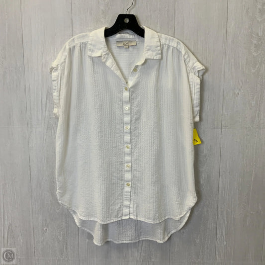 Blouse Sleeveless By Loft In White, Size: M