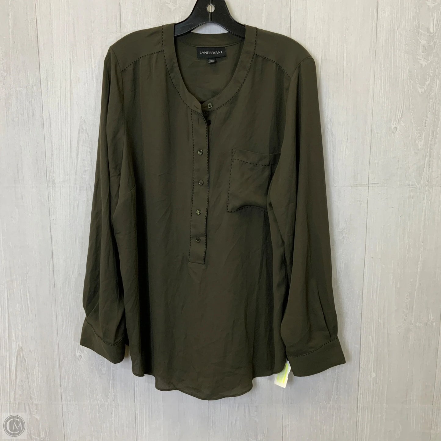 Blouse Long Sleeve By Lane Bryant In Green, Size: 2x