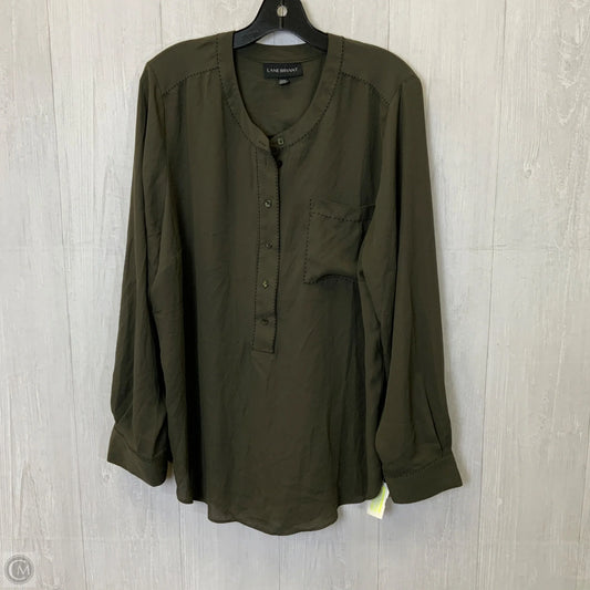 Blouse Long Sleeve By Lane Bryant In Green, Size: 2x