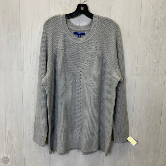 Sweater By Apt 9 In Grey, Size: 2x