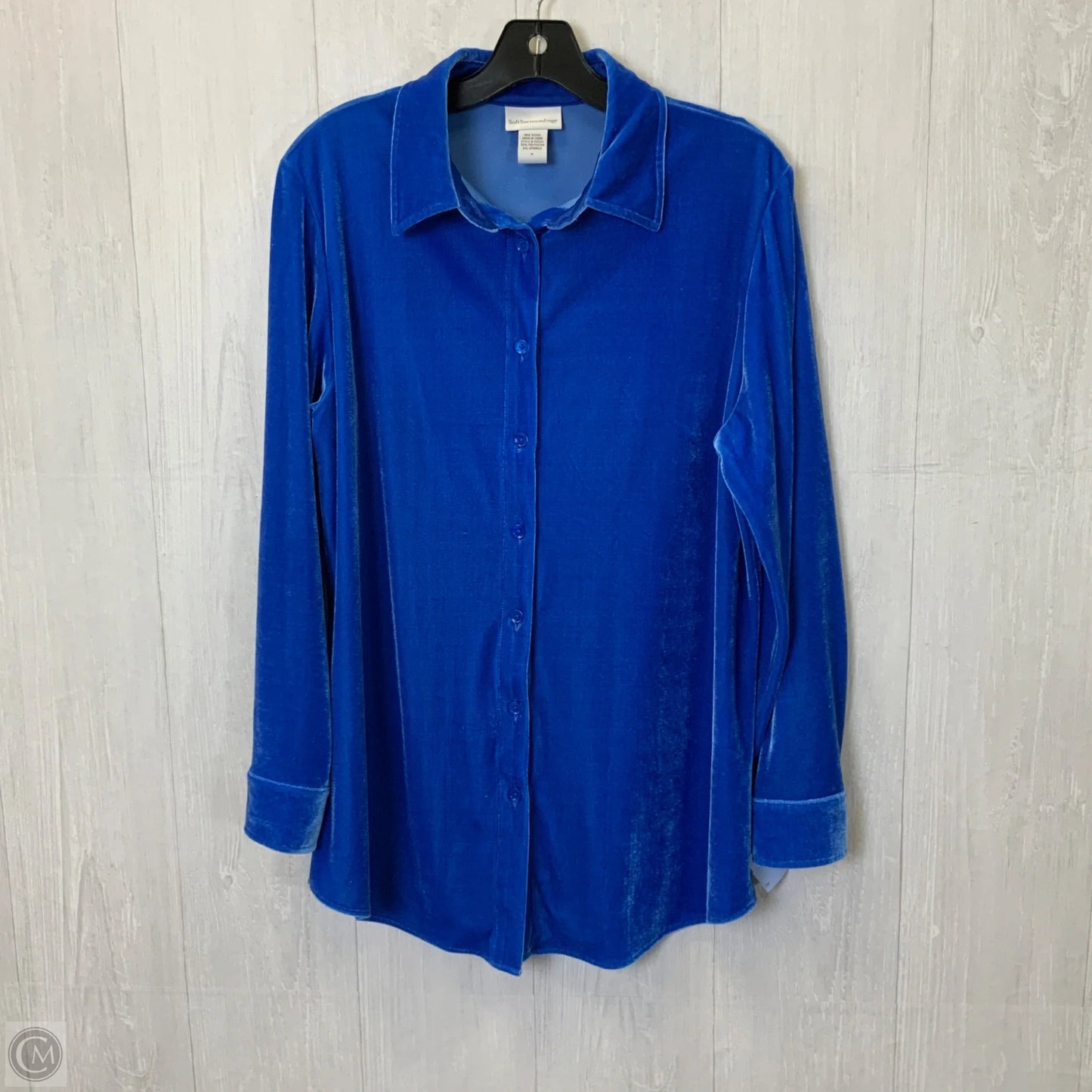 Blouse Long Sleeve By Soft Surroundings In Blue, Size: M