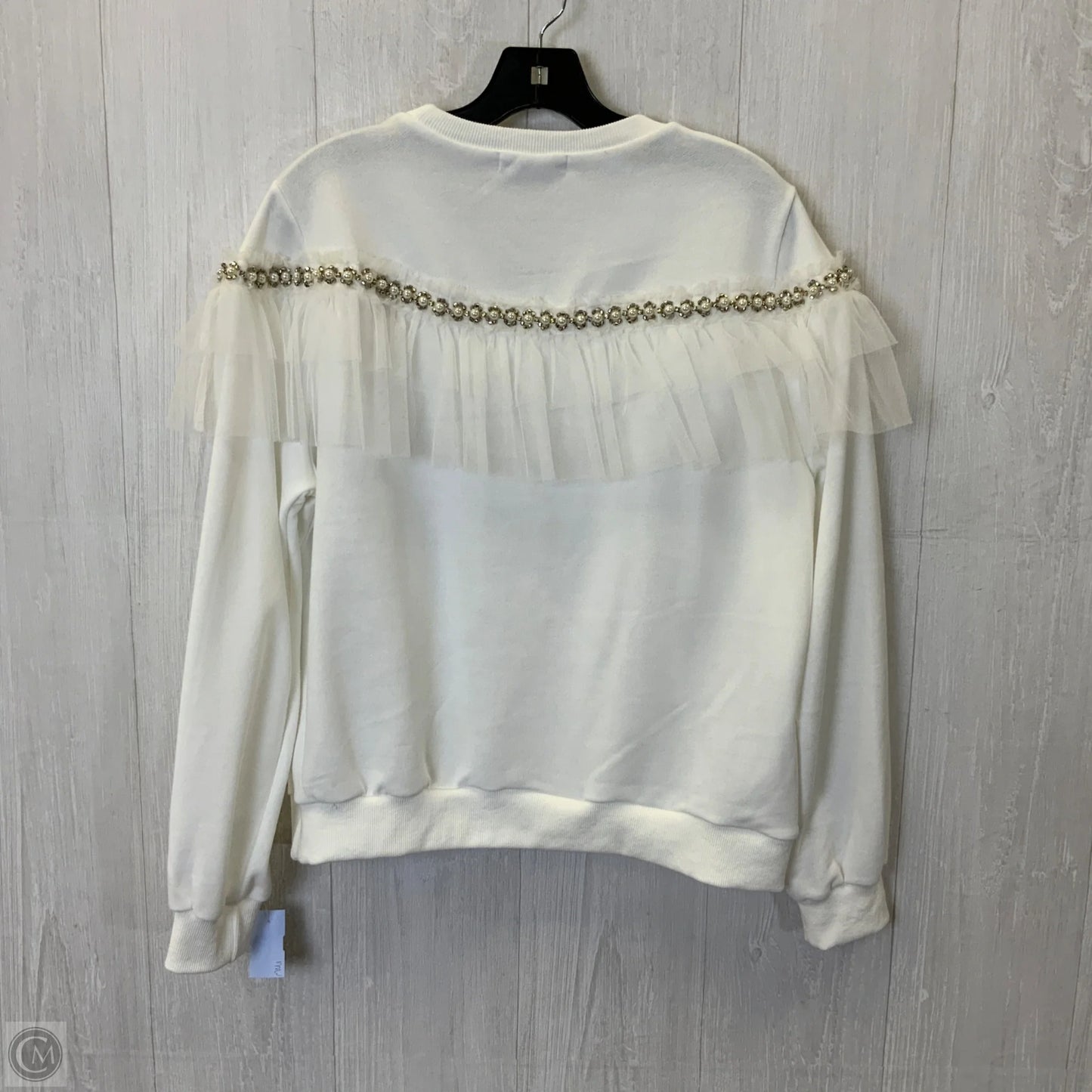 Sweatshirt Crewneck By Clothes Mentor In White, Size: L