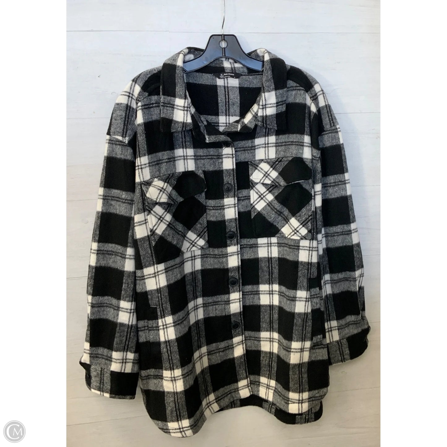 Jacket Shirt By Members Mark In Black & White, Size: Xxl