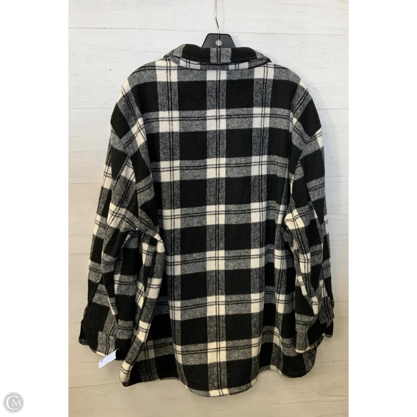 Jacket Shirt By Members Mark In Black & White, Size: Xxl