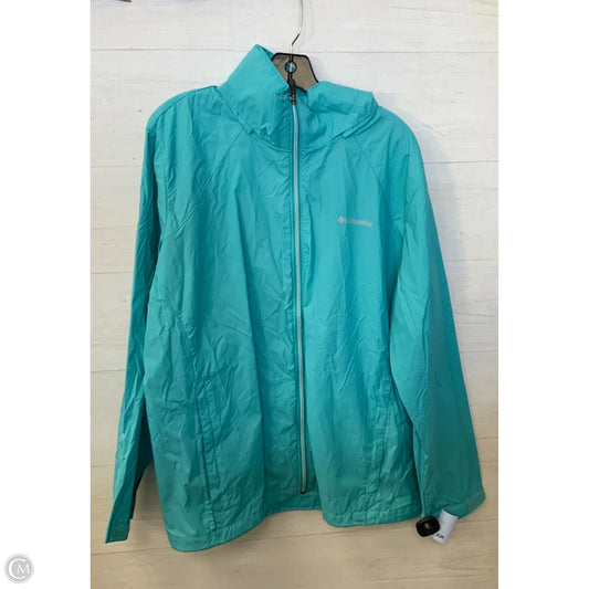 Jacket Windbreaker By Columbia In Teal, Size: 2x
