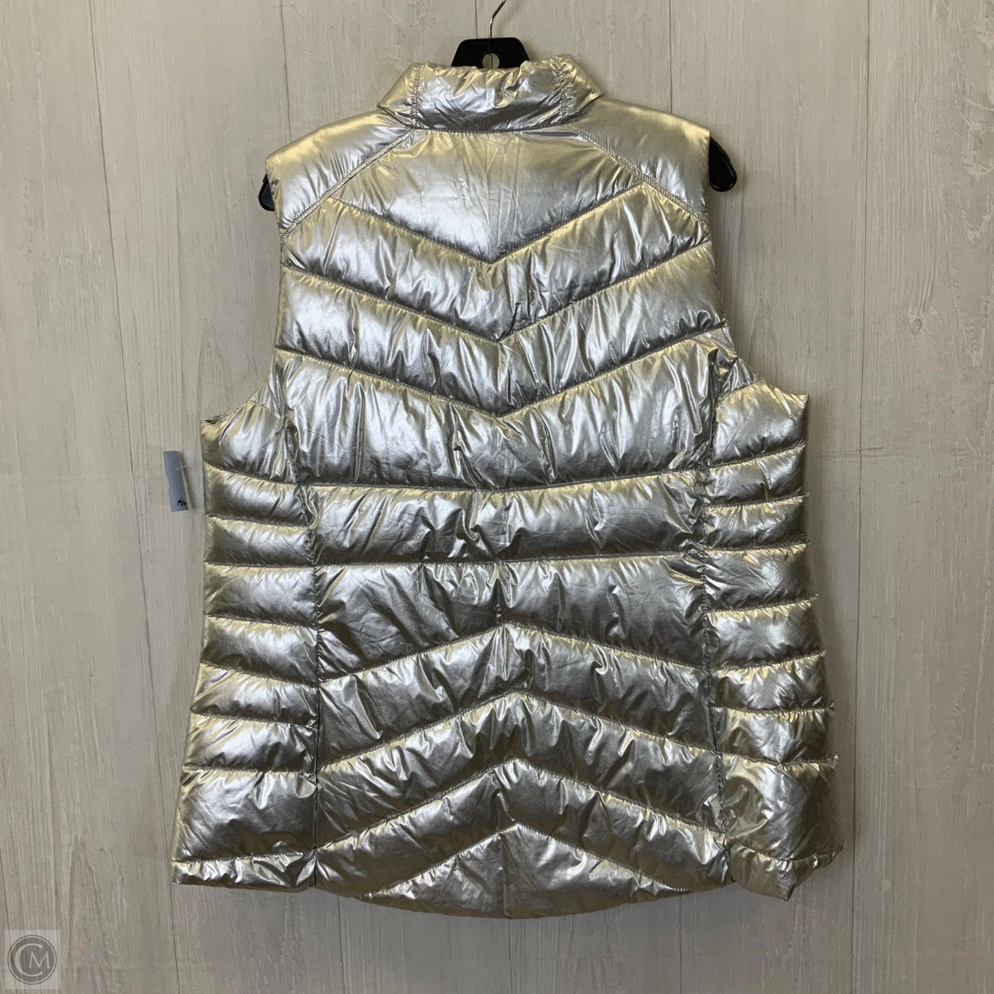 Vest Puffer & Quilted By Livi Active In Silver, Size: 2x