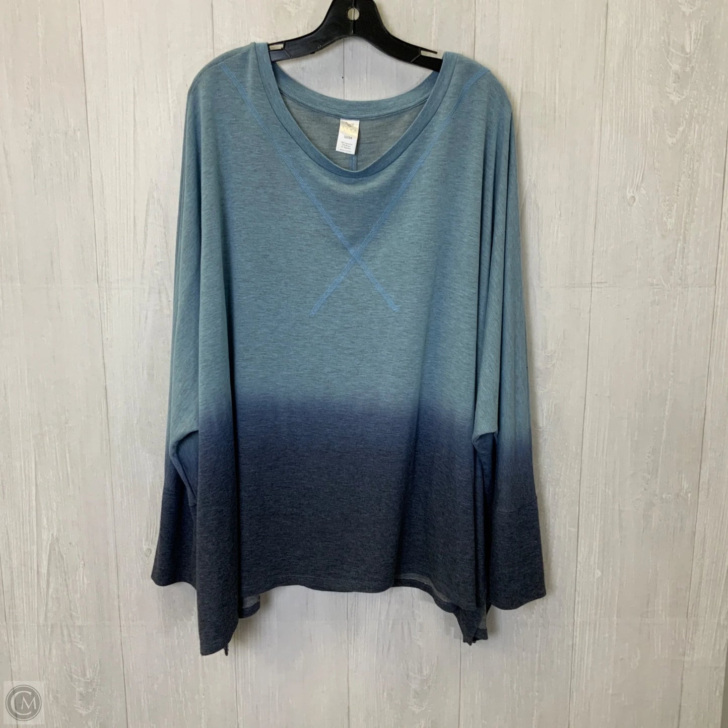 Top Long Sleeve By Livi Active In Blue, Size: 3x
