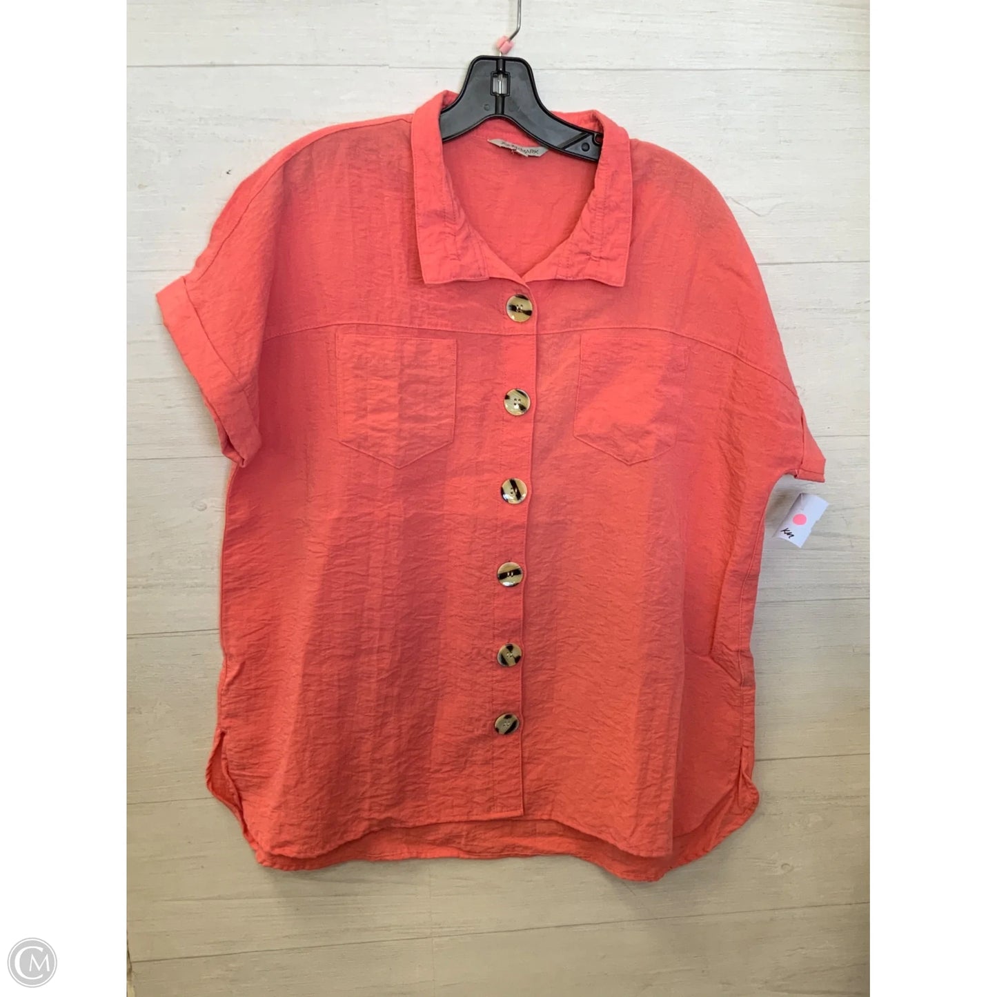 Top Short Sleeve By John Mark In Coral, Size: L