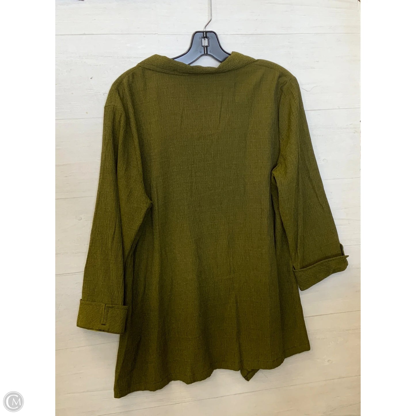 Blouse 3/4 Sleeve By Ali Miles In Green, Size: L