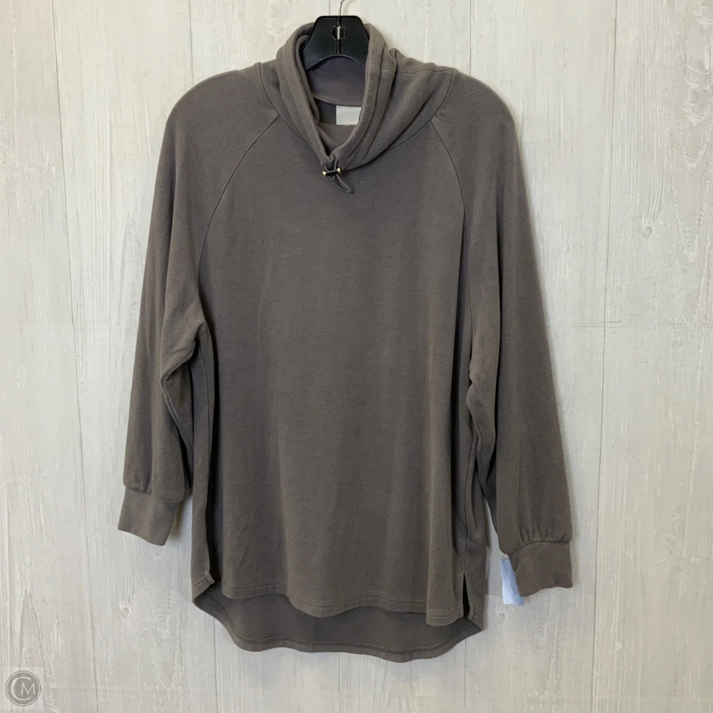 Athletic Top Long Sleeve Collar By Varley In Grey, Size: M