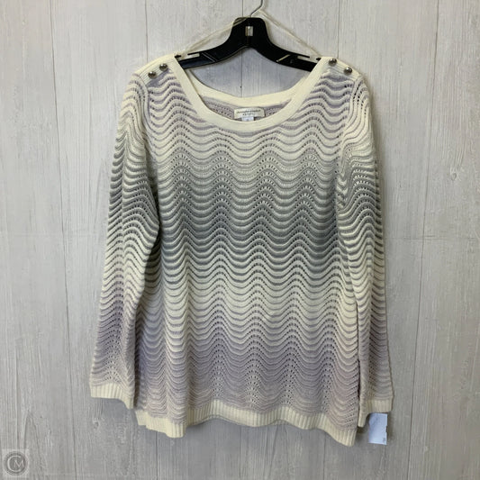 Sweater By Christopher And Banks In Grey & White, Size: Xl