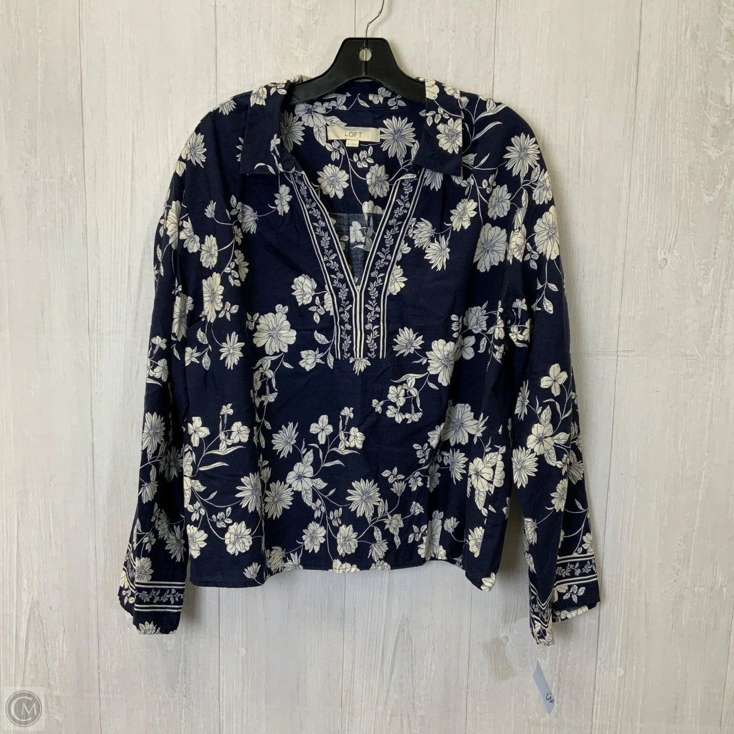 Top Long Sleeve By Loft In Blue, Size: Xl