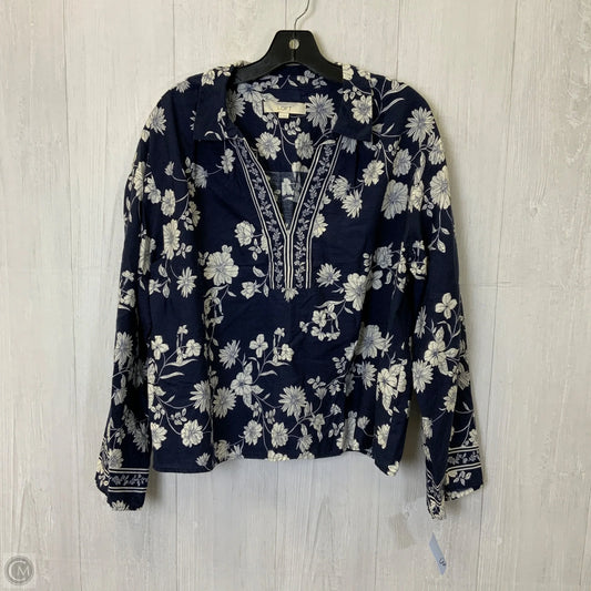Top Long Sleeve By Loft In Blue, Size: Xl