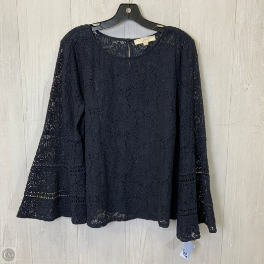 Top Long Sleeve By Loft In Navy, Size: L