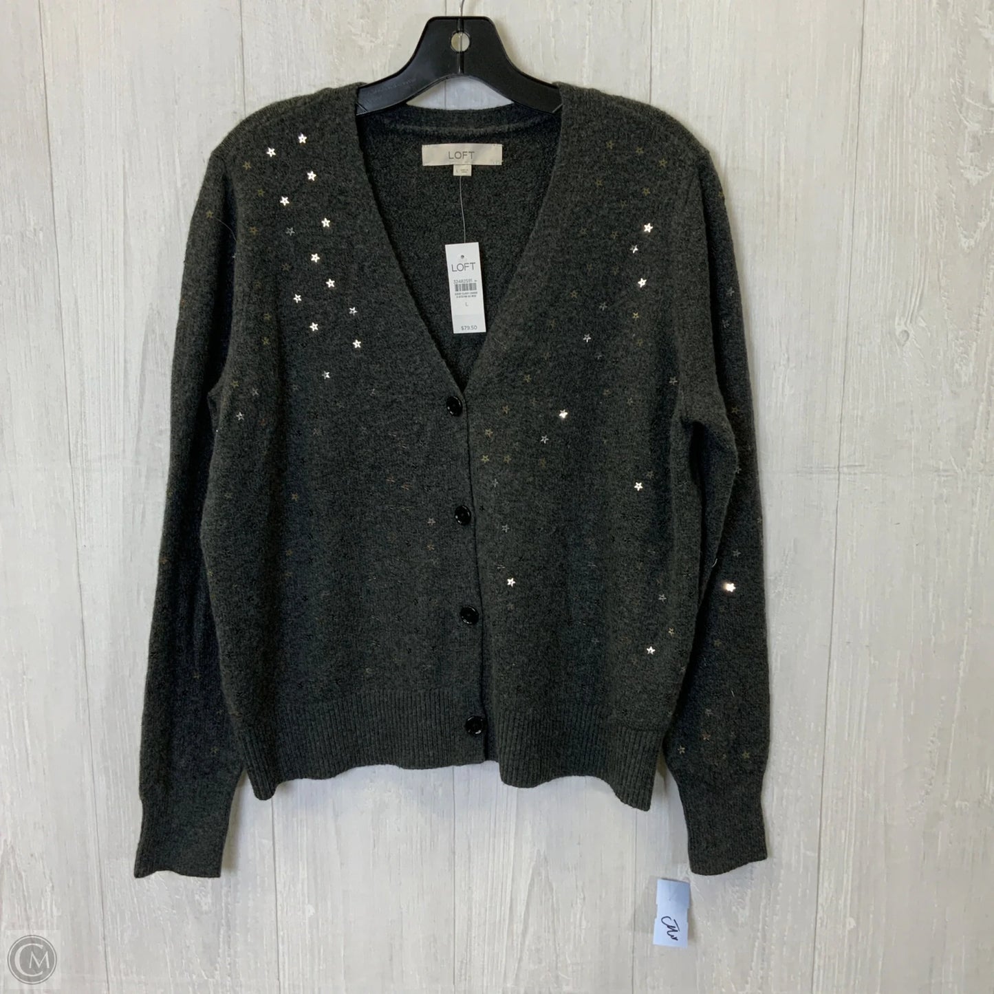 Sweater By Loft In Grey, Size: L
