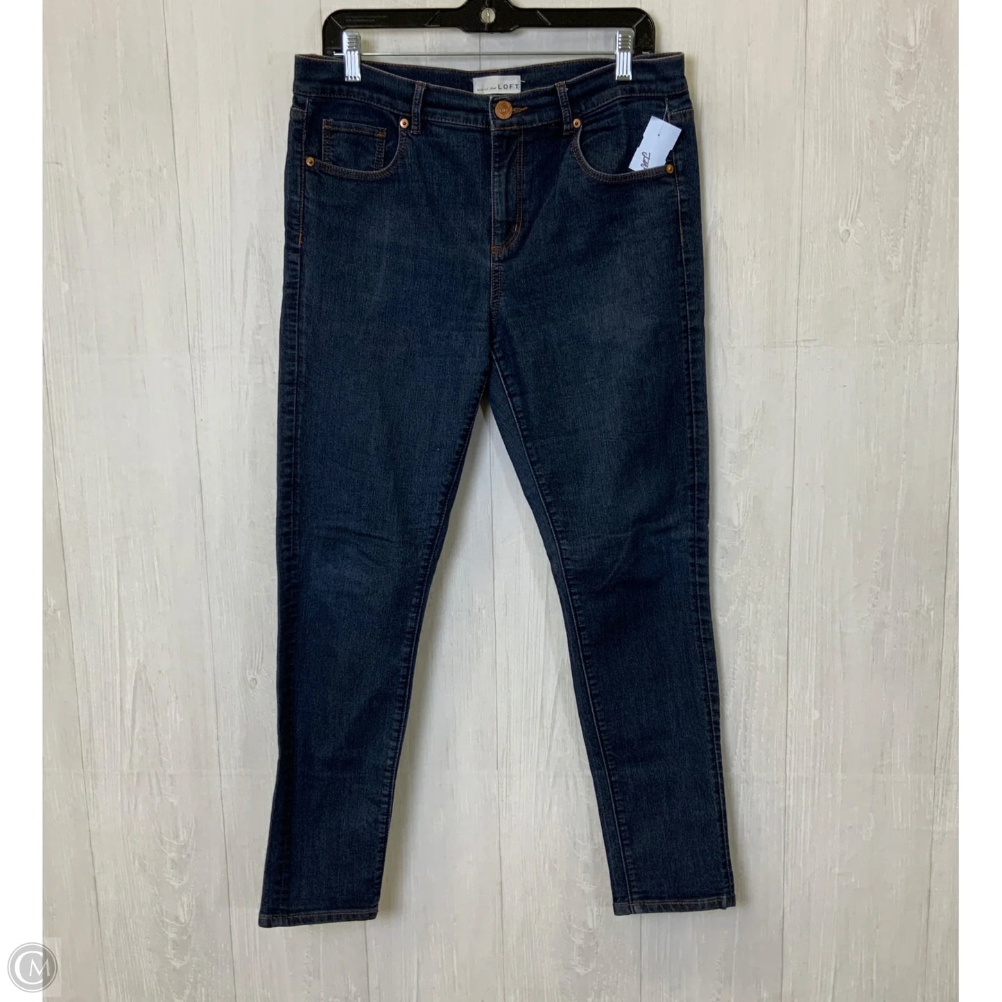Jeans Skinny By Loft In Blue Denim, Size: 10