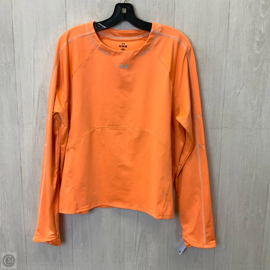 Athletic Top Long Sleeve Crewneck By Under Armour In Orange, Size: Xl