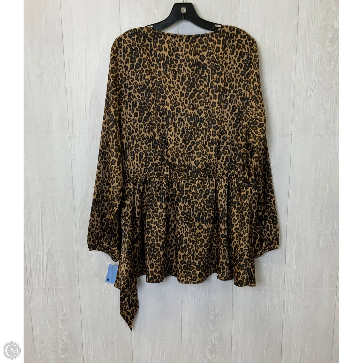 Blouse Long Sleeve By Lane Bryant In Leopard Print, Size: 2x