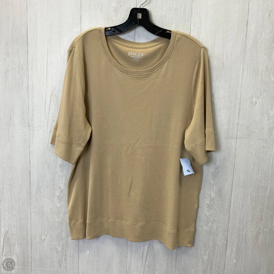 Top Short Sleeve Basic By Chicos In Tan, Size: Xl