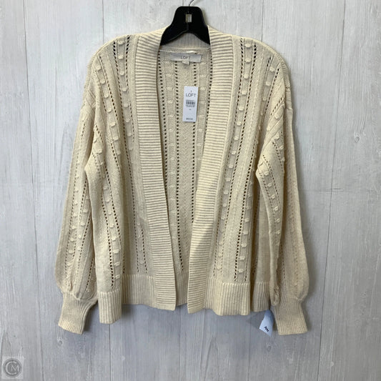 Sweater Cardigan By Loft In Cream, Size: M