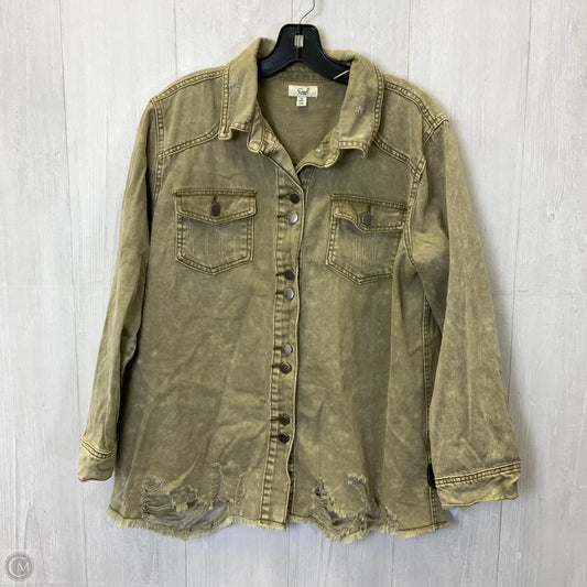 Jacket Shirt By Easel In Green, Size: S