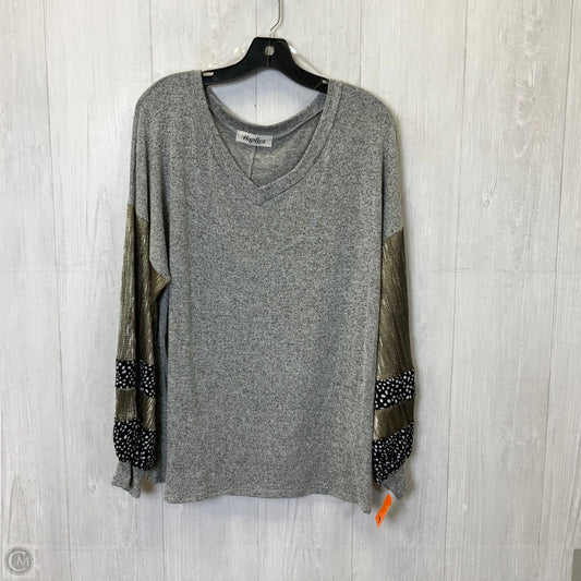 Top Long Sleeve By Haptics In Grey, Size: S