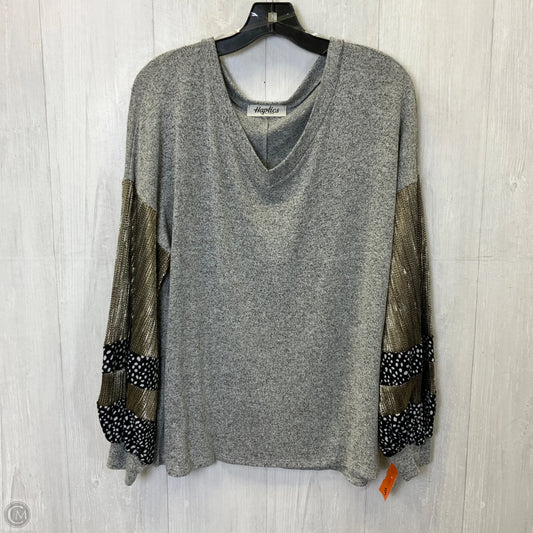 Top Long Sleeve By Haptics In Grey, Size: S