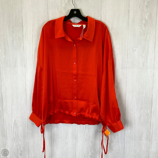 Blouse Long Sleeve By Peace Love World In Orange, Size: 1x