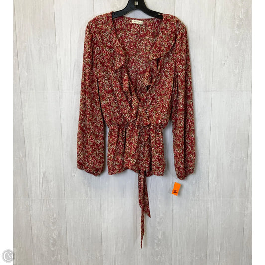 Blouse Long Sleeve By Max Studio In Red, Size: Xl